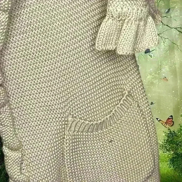 Boho Y2K Beige Knitted Cardigan By Rebecca Taylor - Picture 6 of 8